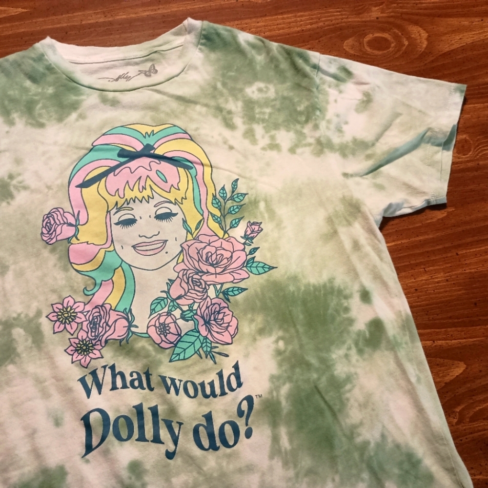 DOLLY PARTON T-SHIRT - Women's Small // Country Music Tee Shirt Acid Wash